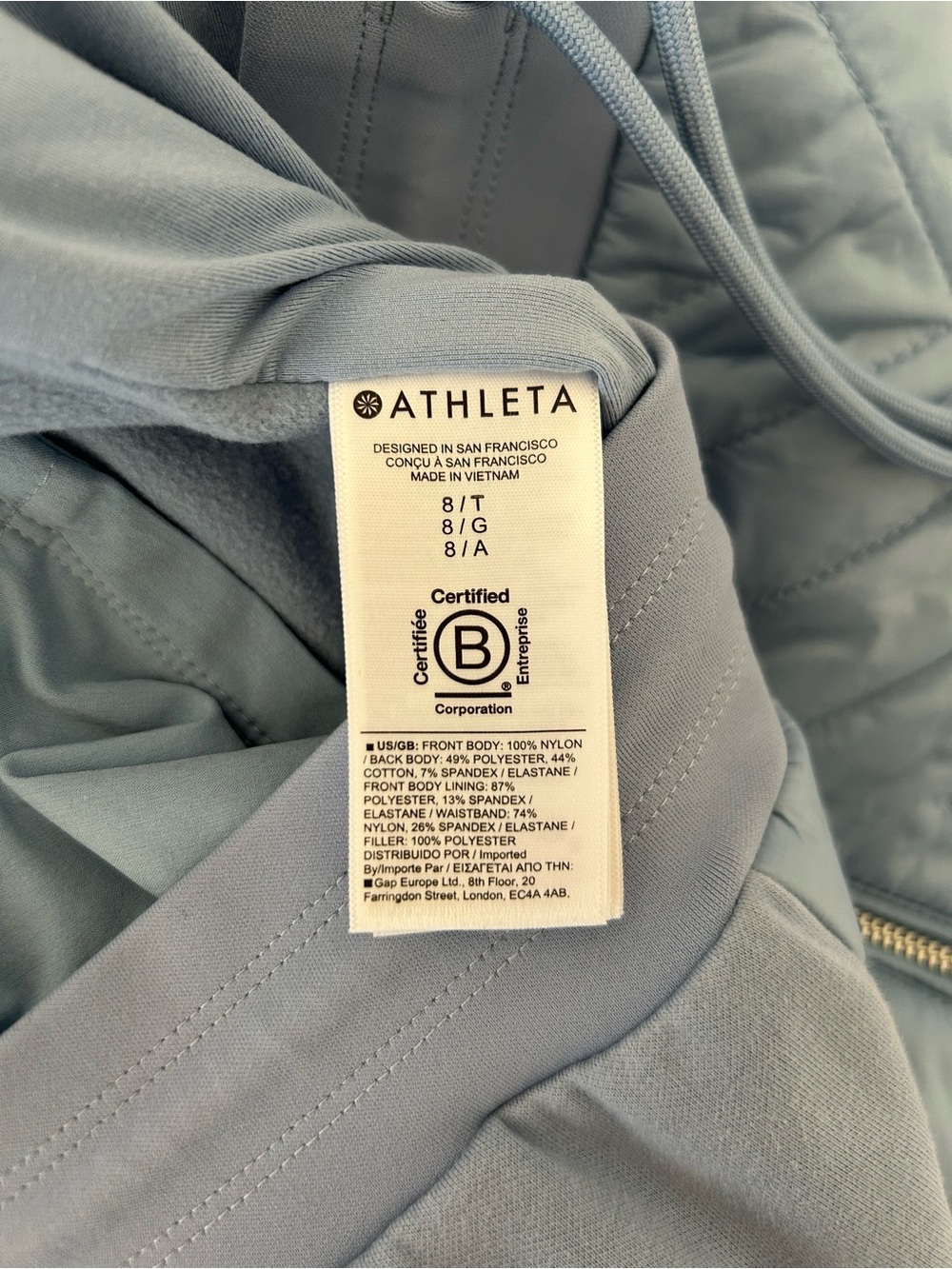 Athleta Après Ski Down Light Blue Jogger Pants 8 TALL - Picture 11 of 11